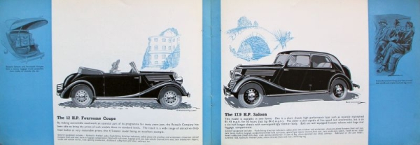 Renault Four and Sixes Modelprogram 1938 Carbrochure (8745)